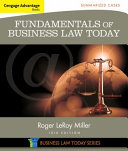 Cengage Advantage Books  Fundamentals of Business Law Today  Summarized Cases Book