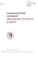 Wissenschaftliche Zeitschrift der Humboldt Universit  t Berlin Book