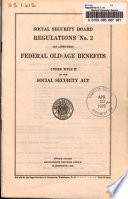 Regulations No 2 As Amended Federal Old Age Benefits Under Title Ii Of The Social Security Act