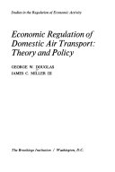 Economic Regulation of Domestic Air Transport Book