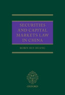 Securities and Capital Markets Law in China Book