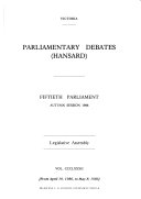 Victoria Parliamentary Debates (Hansard).
