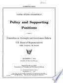 United States Government Policy and Supporting Positions