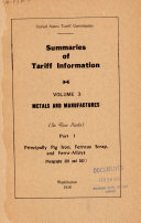 Summaries of Tariff Information