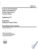 Generic EIS for Nuclear Power Plant Operating Licenses Renewal Book
