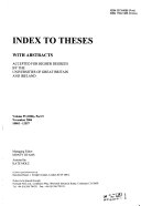 Index to Theses with Abstracts Accepted for Higher Degrees by the Universities of Great Britain and Ireland and the Council for National Academic Awards