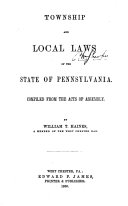 Township and Local Laws of the State of Pennsylvania