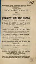 Monthly Report of the Correspondents, and Members of the Merchants' Union Law Company