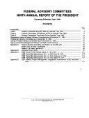 Annual Report of the President on Federal Advisory Committees