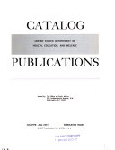 Catalog, Publications - U.S. Department of Health, Education, and Welfare