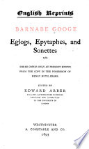 Eglogs, Epytaphes, & Sonettes, 1563. Three Copies Only at Present Known