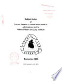 Subject Index of Current Research Grants and Contracts Administered by the National Heart  Lung and Blood Institute Book