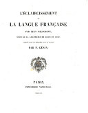 L'éclaircissement de la langue française par Jean Palsgrave, suivi de la Grammaire de Giles du Guez