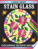 Large Print Stain Glass Coloring Books Adults
