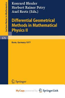 Differential Geometrical Methods in Mathematical Physics II
