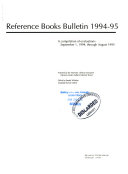 Reference Books Bulletin  1994 1995 Pdf/ePub eBook