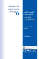 Multilingual Glossary of Language Testing Terms