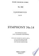 Symphony no. 14, for soprano, bass and chamber orchestra, op. 135