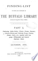A Finding-list of History, Politics, Biography, Geography, Travel and Anthropology in the Young Men's Library at Buffalo