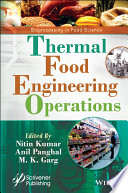 Thermal Food Engineering Operations