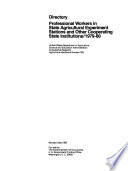 Directory, Professional Workers in State Agricultural Experiment Stations and Other Cooperating State Institutions
