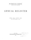 Annual Register ... with Announcements for ...