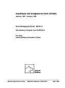 Anesthesia and Analgesia for Farm Animals
