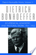 Ecumenical  Academic  and Pastoral Work  1931 1932 Book