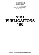 NIRA Publications 1996 Book