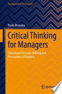 Critical Thinking for Managers Book