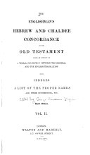 The Englishman's Hebrew and Chaldee Concordance of the Old Testament