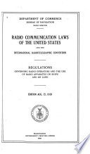 Radio Communication Laws Of The United States And The International Radio Telegraphic Convention