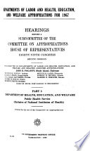 Departments of Labor and Health  Education  and Welfare Appropriations for 1967 Book