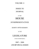 Journal of the House of the Representatives      Session of the Legislature  State of Minnesota