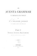 An Avesta Grammar in Comparison with Sanskrit