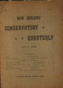 The New England Conservatory Quarterly