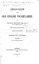 Anglo-Saxon and Old English Vocabularies: Vocabularies