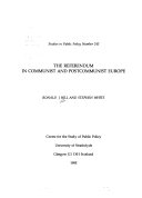 The Referendum in Communist and Postcommunist Europe