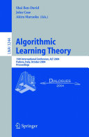 Algorithmic Learning Theory Pdf/ePub eBook