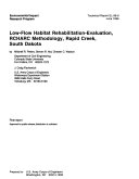 Low-flow Habitat Rehabilitation-evaluation, RCHARC Methodology, Rapid Creek, South Dakota