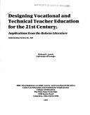 Designing Vocational and Technical Teacher Education for the 21st Century