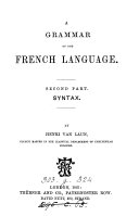 A grammar of the French language: Syntax