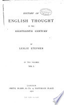History Of English Thought In The Eighteenth Century