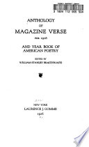Anthology of Magazine Verse for     and Year Book of American Poetry Book