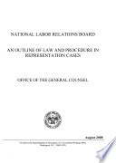 An Outline of Law and Procedure in Representation Cases