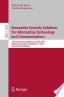 Innovative Security Solutions for Information Technology and Communications Book
