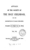 Annals of the Society of the Holy childhood