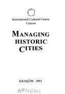 Managing Historic Cities