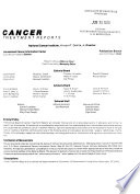 Cancer Treatment Reports