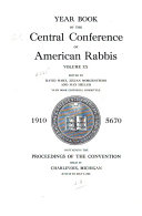 Year Book of the Central Conference of American Rabbis